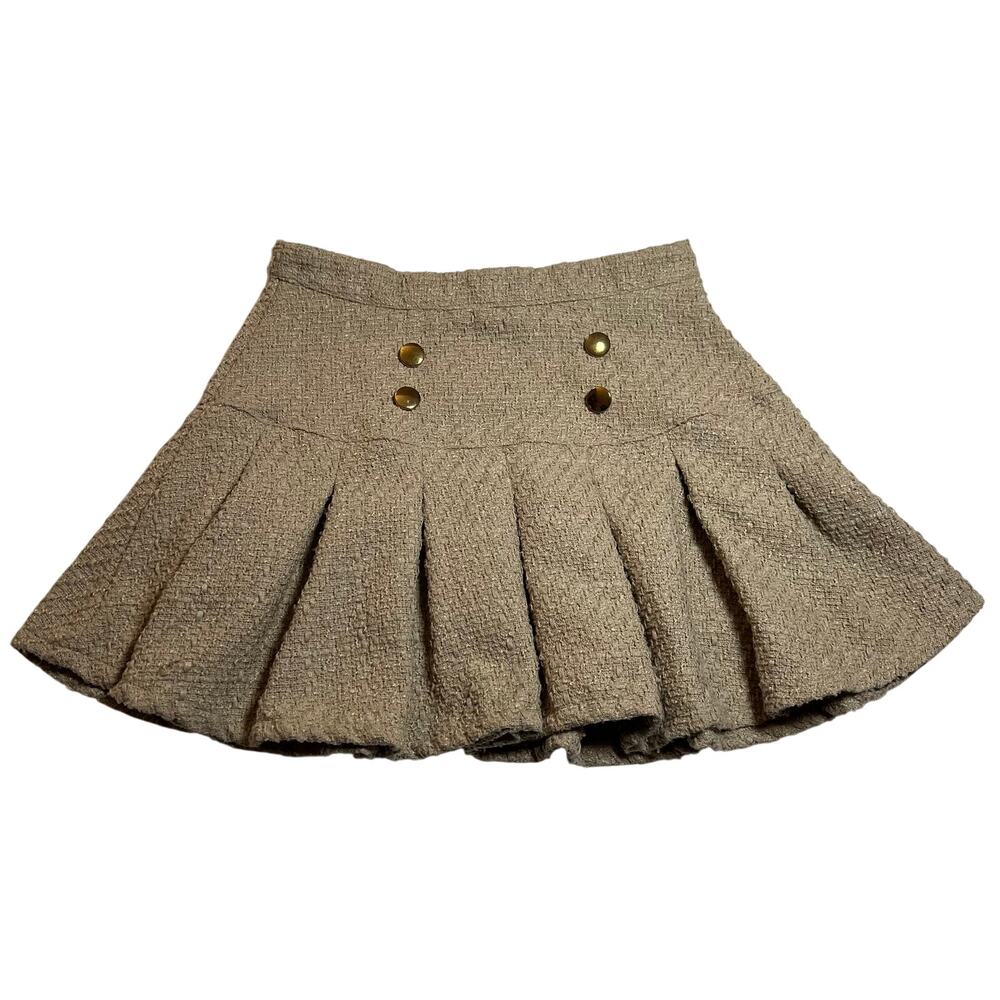 Kendall + Kylie Pleated Tweed Mini Skirt Size L Preppy Clueless Y2K Tweecore